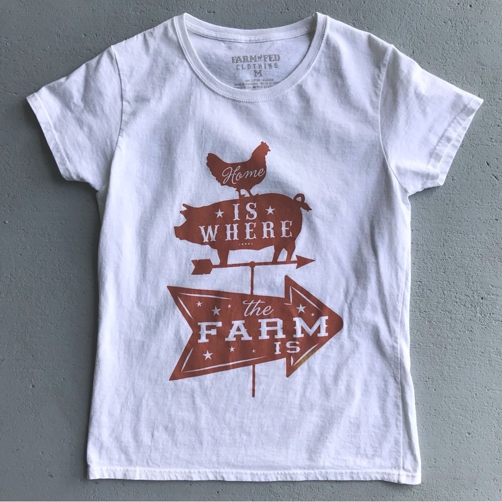 FARM FED CLOTHING Short Sleeve Crew Neck Farmlife Graphic Print Country T-Shirt